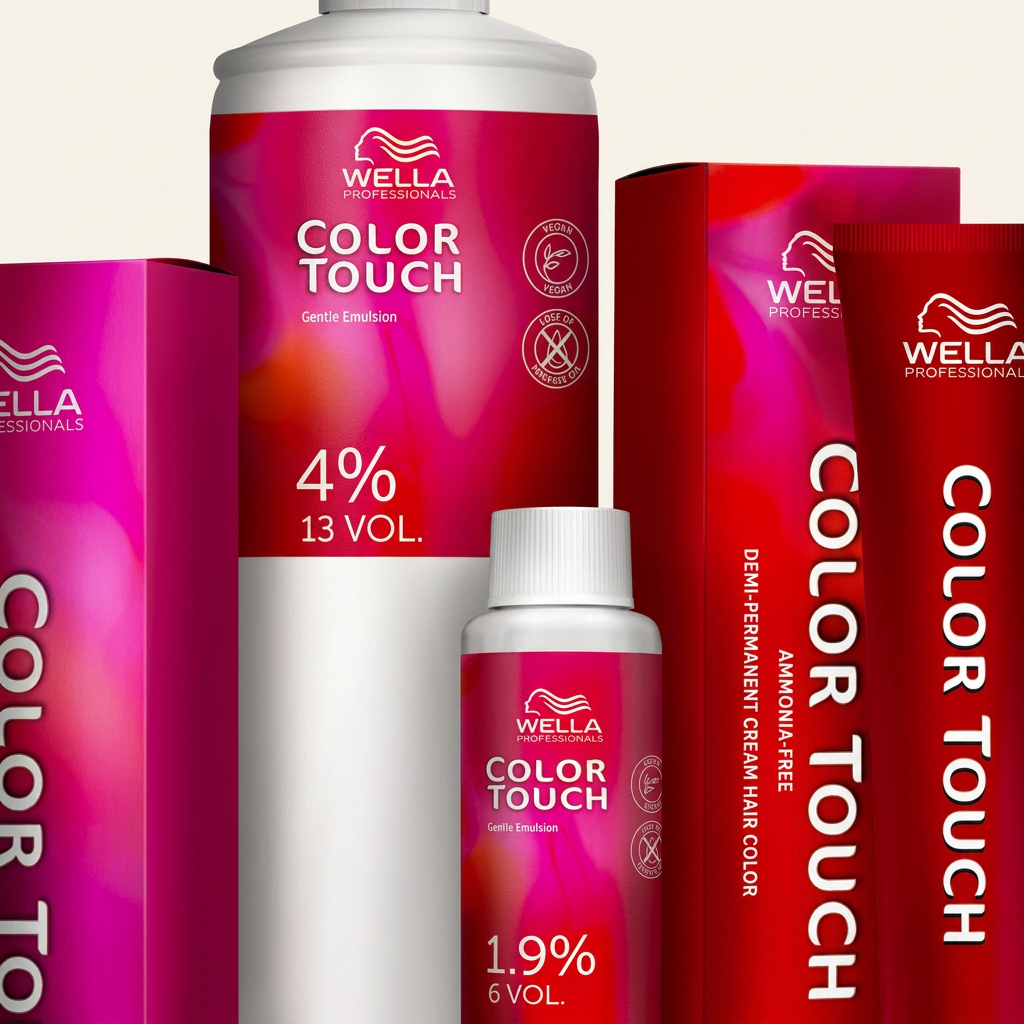 Wella Professionals Color Touch demi-permanent colour and developer packaging